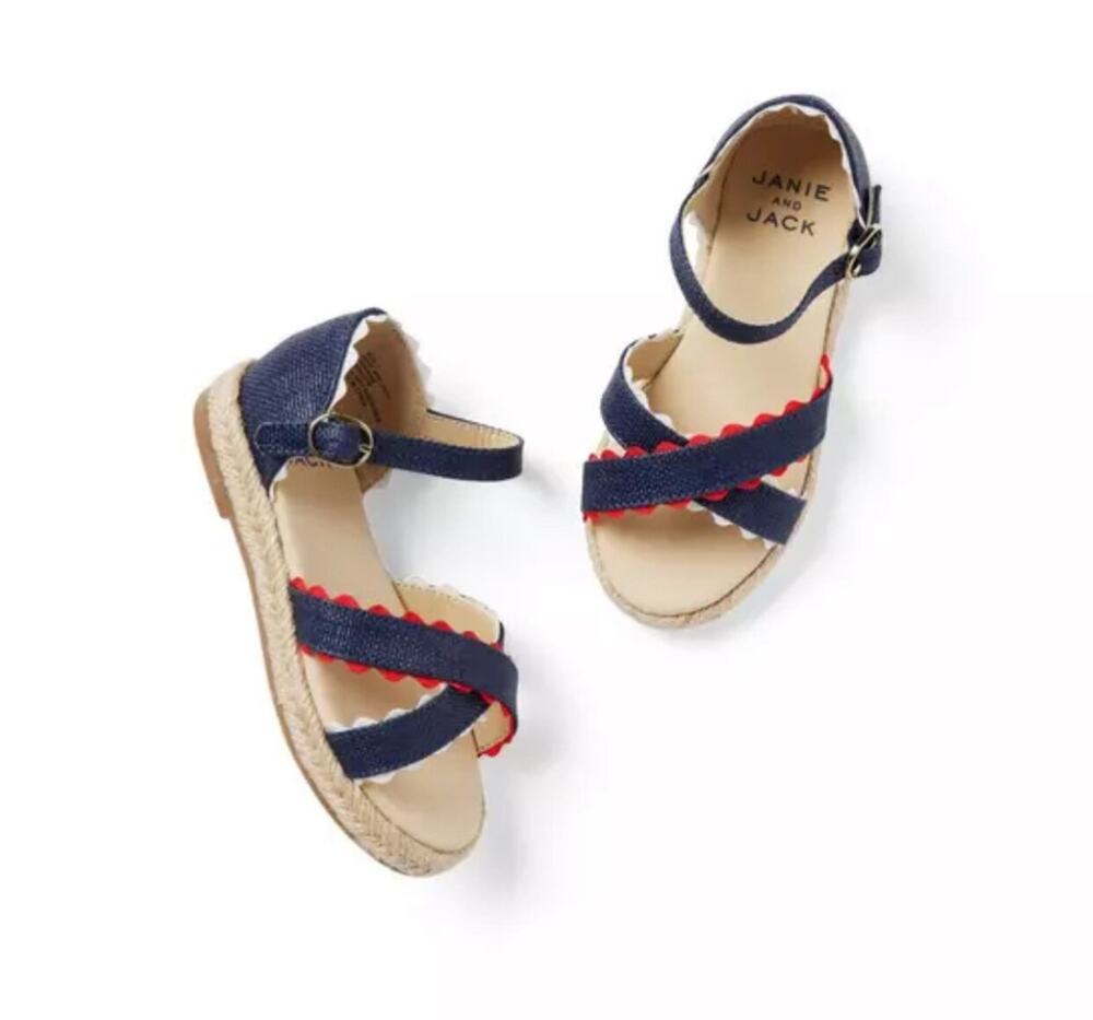 NWT Janie and Jack NWT Ric Rac Cross-Strap Espadrille